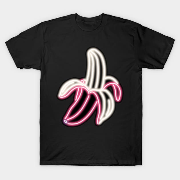 Pink Neon Banana Bar Sign T-Shirt by gkillerb